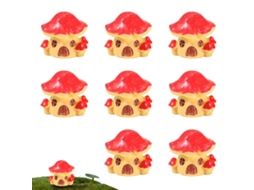 15Pcs Casa de Cogumelo Micro Decoração Musgo Suculento Acessórios de Vaso de Flores Decoração de Bolo de Mesa NEVEANCE