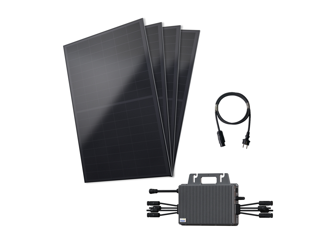 Kit Solar Plugin Robinsun 2000 W · 4 Painéis Aiko Neostar 3s 475 Wp Microinversor Cabo Schuko De 5 M