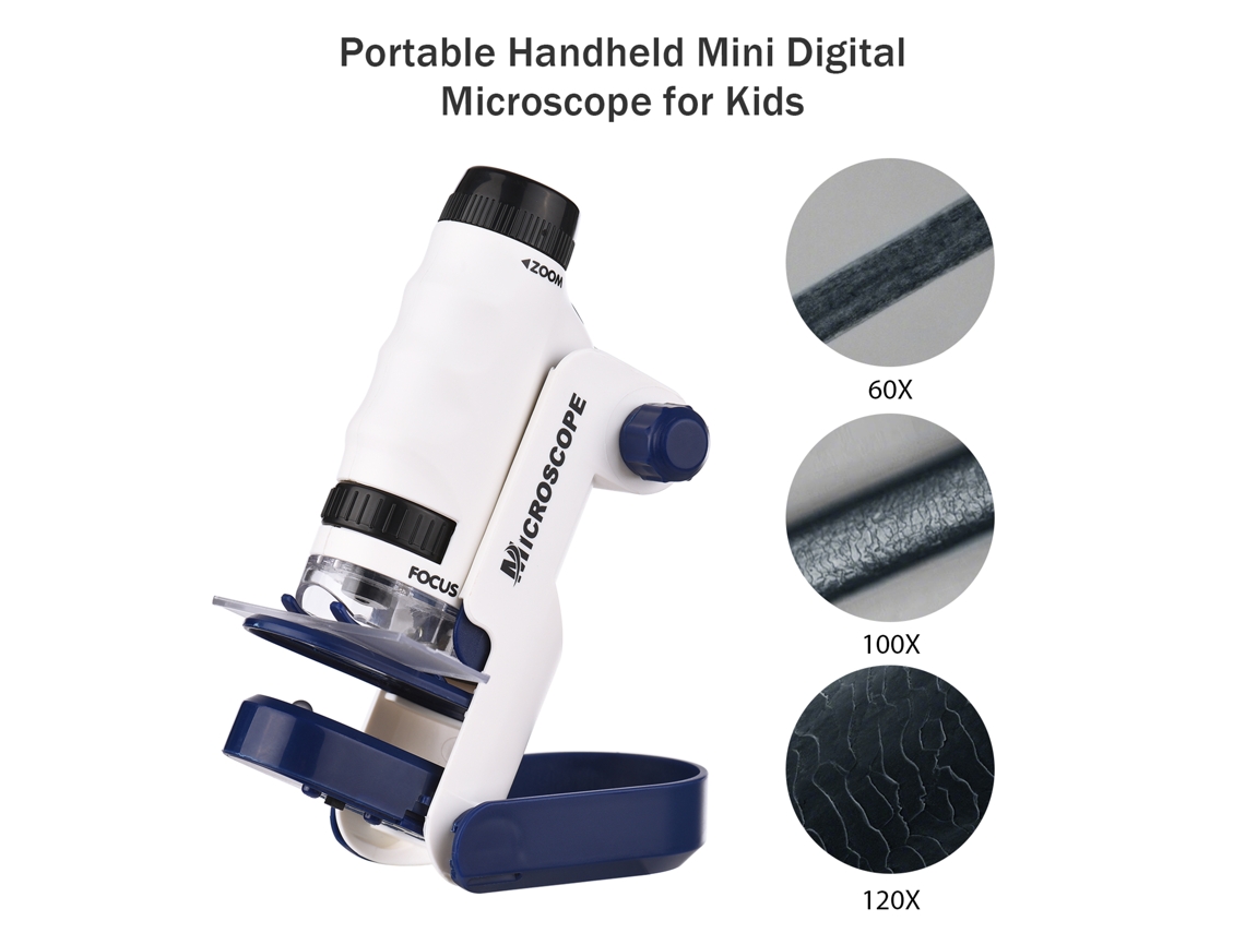 2026 microscópio Portátil de Bolso para Crianças Kit Stem 8 12 Anos Lupa Científica Educativa