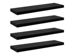 Prateleiras Suspensas 2 Pcs 80x23,5x3,8cm Mdf Preto MAISON EXCLUSIVE
