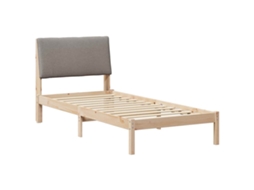 Estrutura da Cama com Cabeceira Marrom e Taupe 100x200 cm MAISON EXCLUSIVE