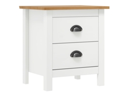 Vidaxl Mesa De Cabeceira Hill 46x35x49,5 Cm Pinho Maciço Branco