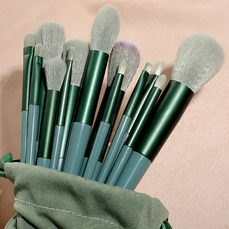 Conjunto Profissional de Pincéis de Maquiagem, Incluindo Pincéis para Sombra, Delineador e Outros Cosméticos. MDUG (verde)