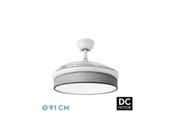 Moda Dc Fan 72W Branco/Cinza Groove 3 Lâminas FABRILAMP FABRILAMP