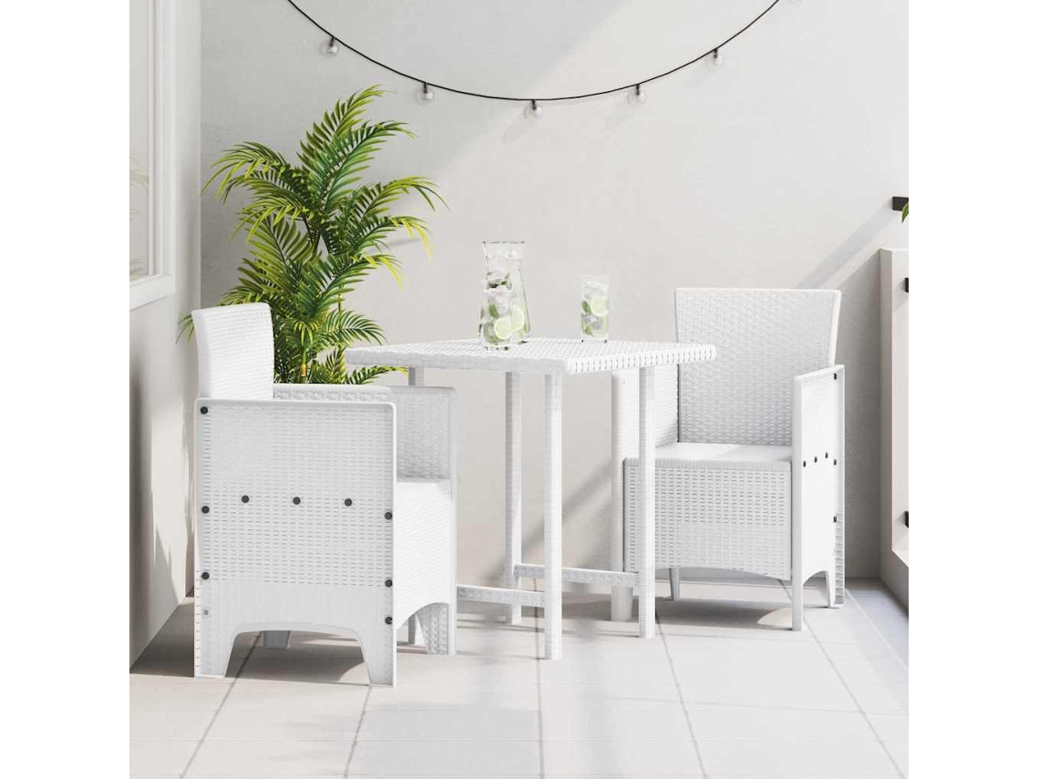 Vidaxl Cadeira De Jardim 2 Unid. Branco Polipropileno