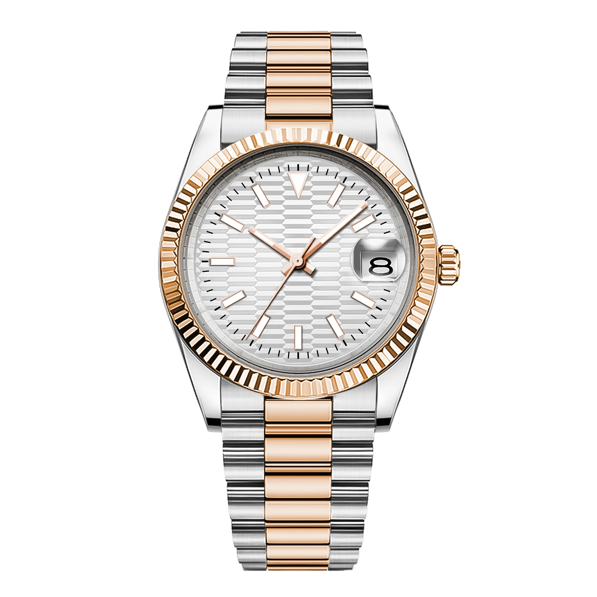 Relógio Masculino Automático Mecânico (dourado/prateado) 36/39 Mm, Cristal De Safira