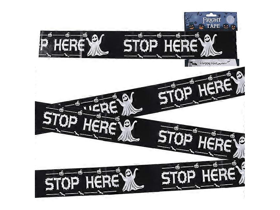 Placa de aviso de caverna de plástico, resistente, decoração de Halloween - preta, 6 m