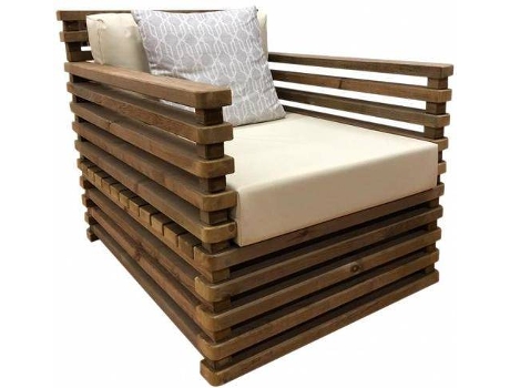 Poltrona de Jardim  Relax (Castanho - Madeira - 74x98x77 cm)