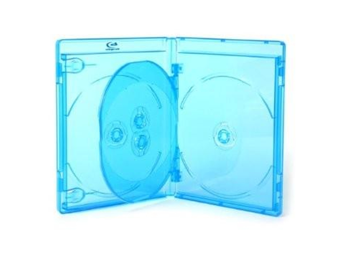 Mediarange Box38-4-30 Caixa para Discos Óticos Porta-Joias 4 Discos Azul Transparente
