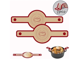 2 Peças - Tapete Silicone Para Forno - Tapete De Pastelaria - Tapete Pão - Pegas Longas - Vermelho