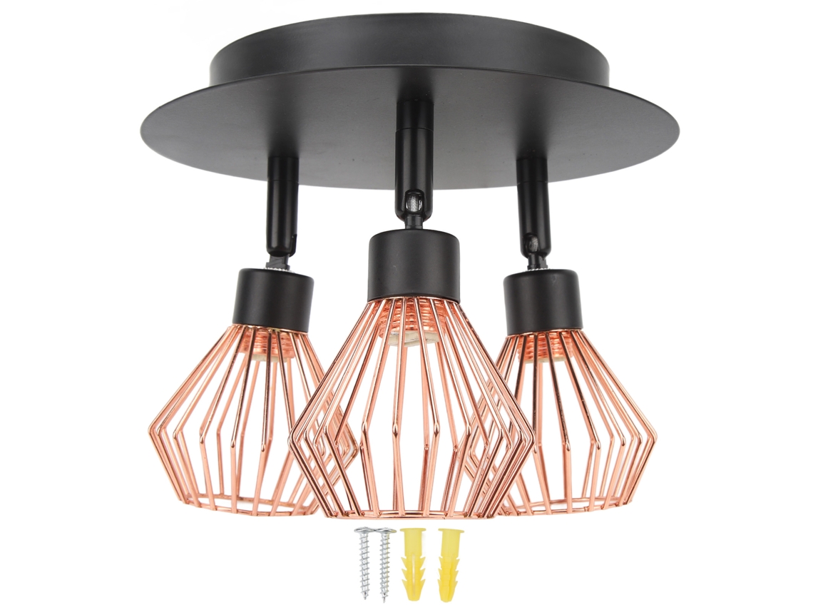 Luminário de Teto 3 Luzes G9 Preto Mate Giratório Multidirecional Cozinha Hallway 85 265v S/MARCA