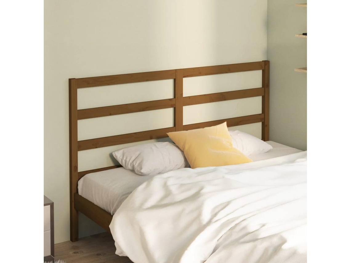 Vidaxl Cabeceira De Cama 156x4x100 Cm Pinho Maciço Castanho Mel
