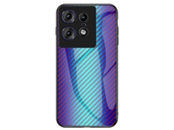 Capa De Celular À Prova De Choque Em Vidro Temperado Com Fibra Azul Para Motorola Edge 50 Pro 5g