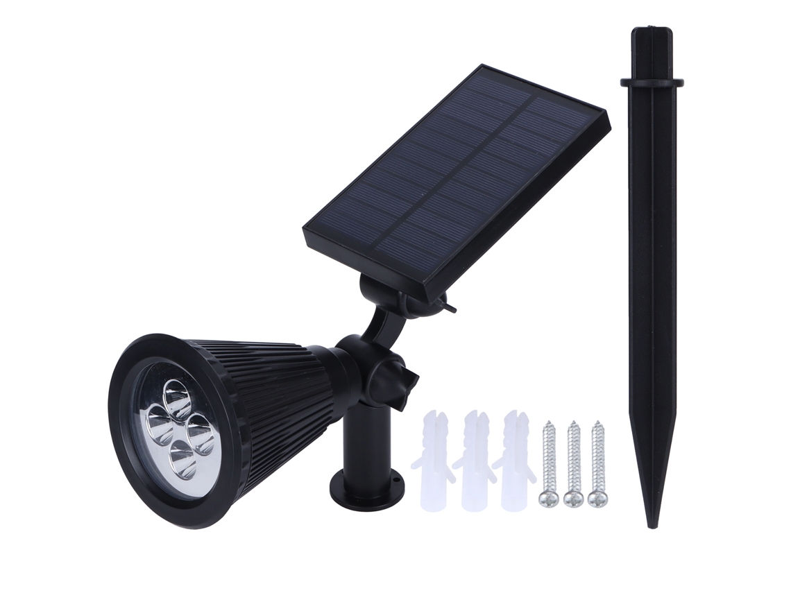2026 lâmpada Solar Led Ip65 Impermeável para Jardim, Pátio e Paisagem, Decoração Exterior Preta