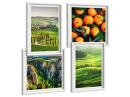 Composição De Quadros Encantadoras Paisagens Rurais Espelharte (4 Peças)