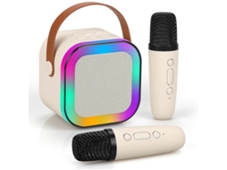 Mini Máquina De Karaokê Para Crianças E Adultos, Caixa De Som Portátil Bluetooth Com 2 Microfones Sem Fio, Presente Perfeito Para Aquaforge