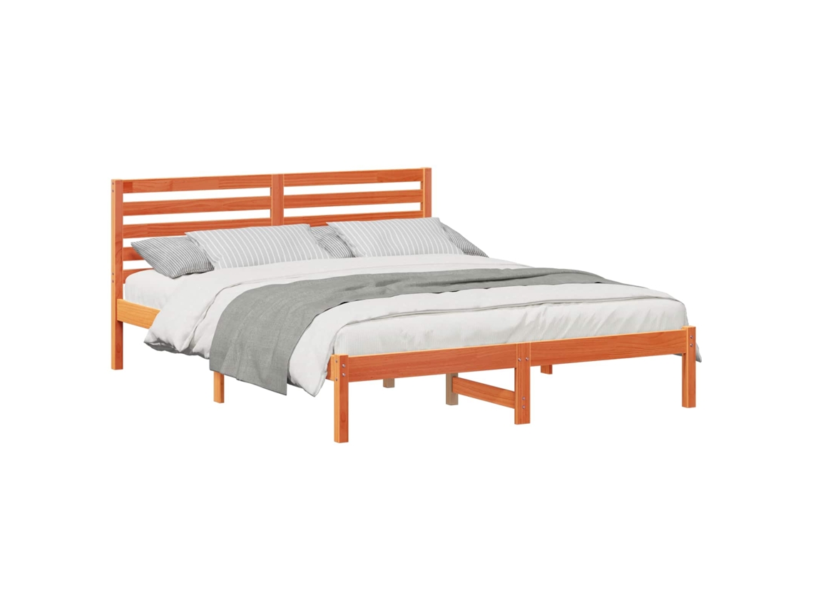 Estrutura da Cama com Cabeceira Marrom Cera 150x200 cm MAISON EXCLUSIVE