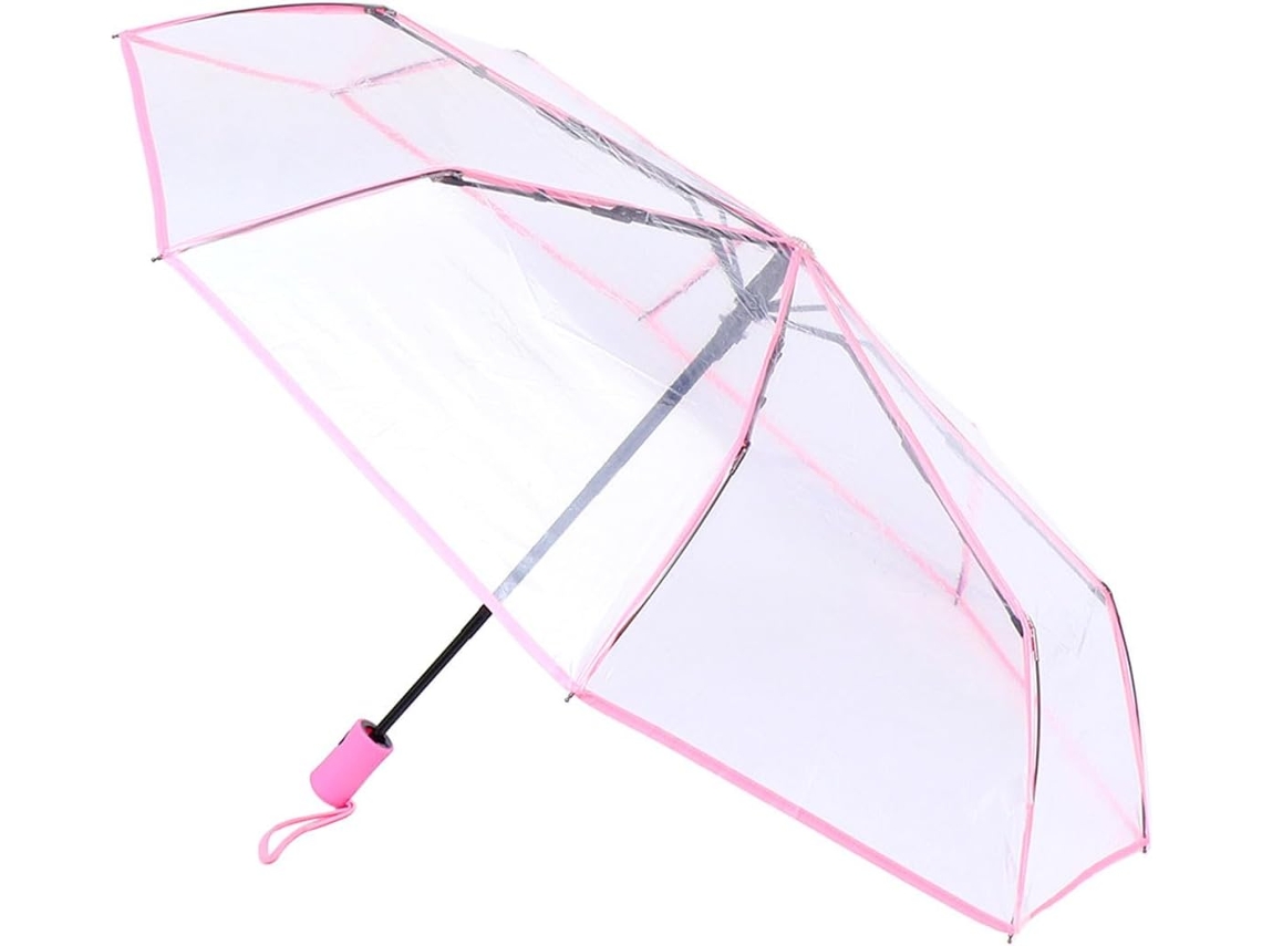 Guarda-chuva Dobrável Automático Ciieeo, Transparente, Com Revestimento Impermeável Em Fibra De Poliéster E Cabo.