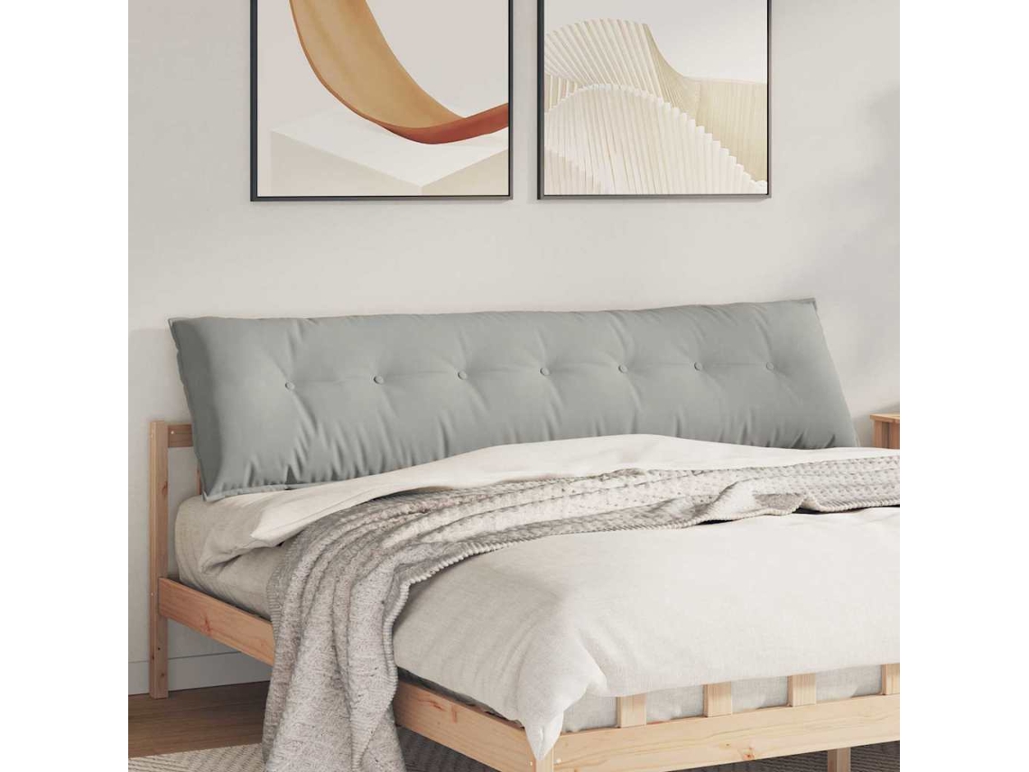 Vidaxl Travesseiro Para Costas Cinzento-claro 200 X 50 Cm