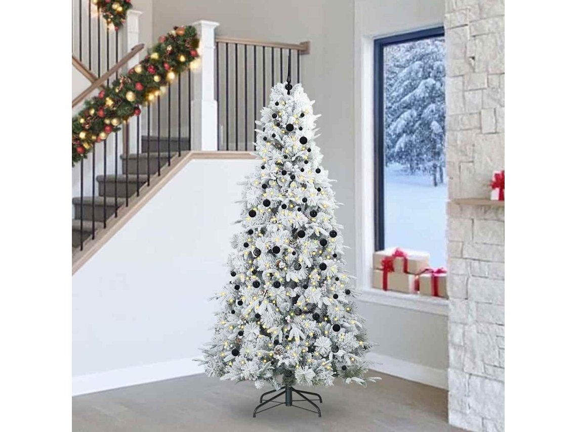 Vidaxl Árvore De Natal Articulada Artificial Branco 240 Cm Pe E Pvc