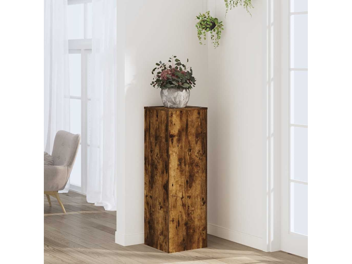 Vidaxl Suporte P/plantas 33x33x100cm Derivados Madeira Carvalho Fumado