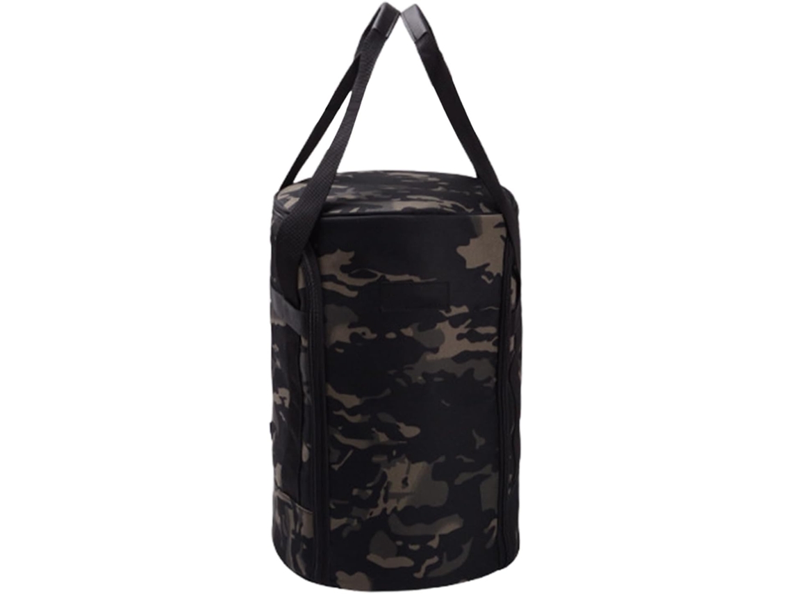 Bolsa cilíndrica para transportar equipamento de campismo