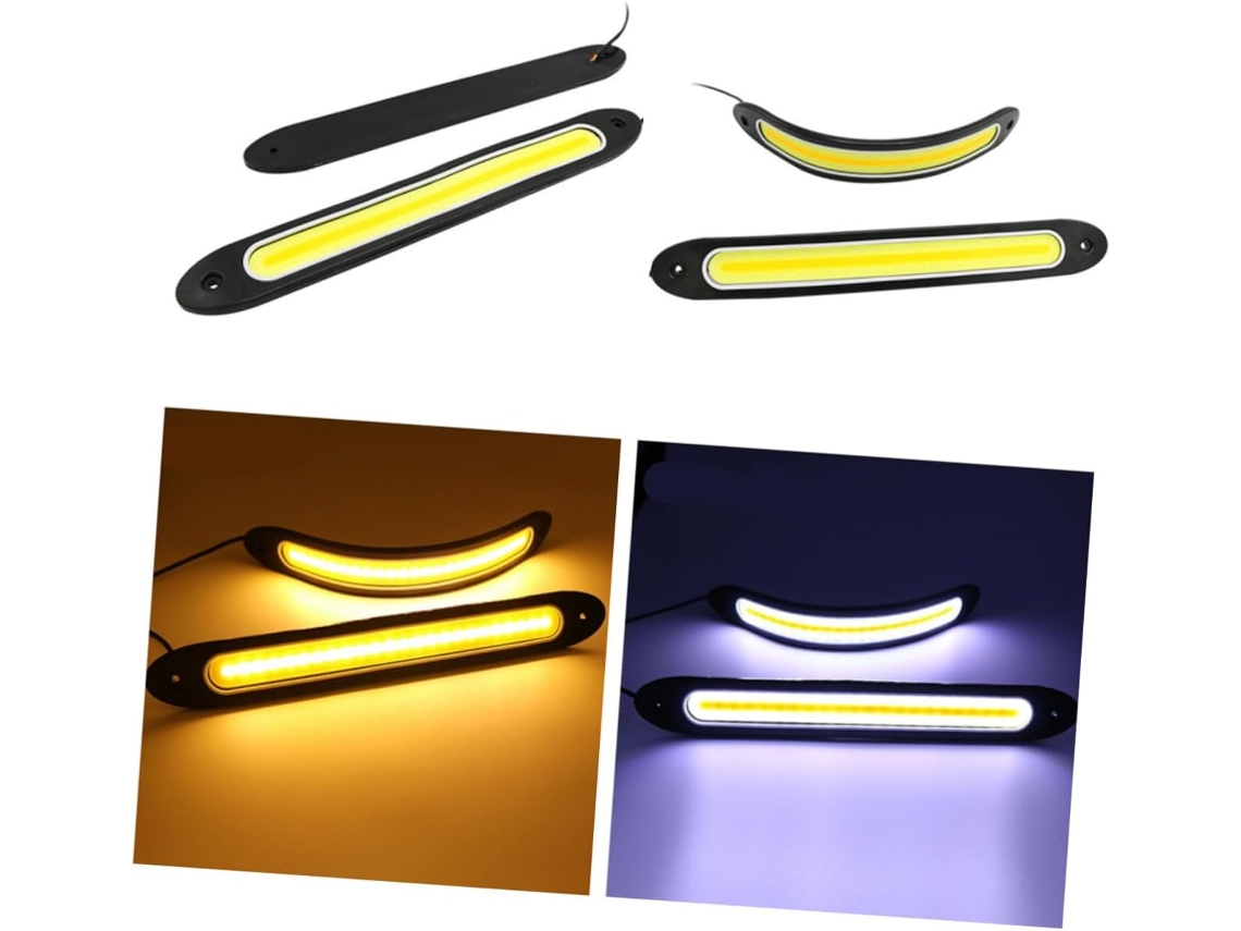 Conjunto De 2 Luzes Diurnas Led Cob, À Prova D Água E De Alta Eficiência Para Iluminação Externa Veículos