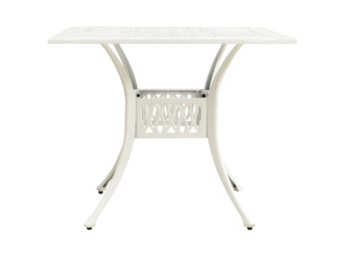 Maison Exclusive - Mesa De Jardim 90x90x73 Cm Alumínio Fundido Branco