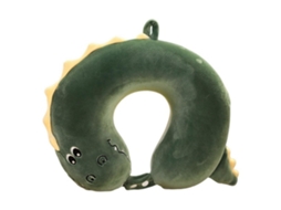 Almofada de Pescoço Ajustável, Extra Macia, Respirável, Resistente À Lavagem, em Formato de U, com Desenho Animado Fofo, para Viagem, Verde BRILVIBERA
