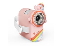 Microscópio Infantil Com Ecrã Ips 2", 1000x E 8 Leds - Rosa - Eifson