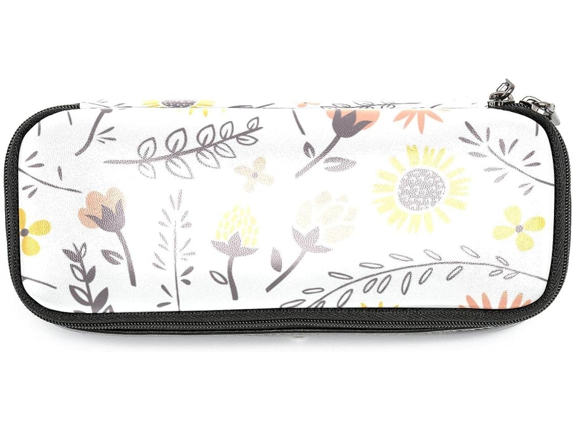 Estojo grande com estampa floral, ideal para escola, escrivaninha, para adultos, meninas e meninos.