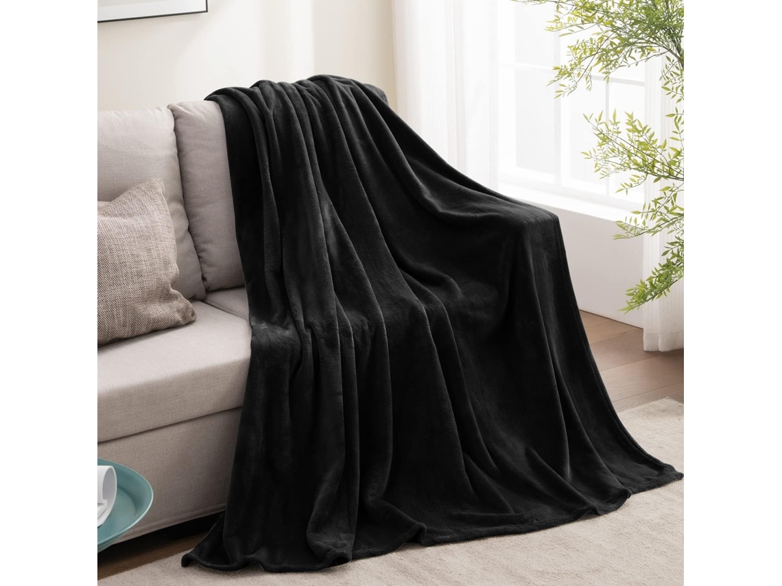 Cobertores De Lã Pretos, Tamanho Casal, Para Sofá E Cama, Cobertor Felpudo E Aconchegante, Cobertores Leves Supermacios E Quentes,-aquaforge