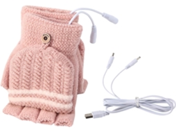 Luva Tricotada Aquecida Usb Recarregável Para Inverno , 1 Par Igvtrade (rosa)