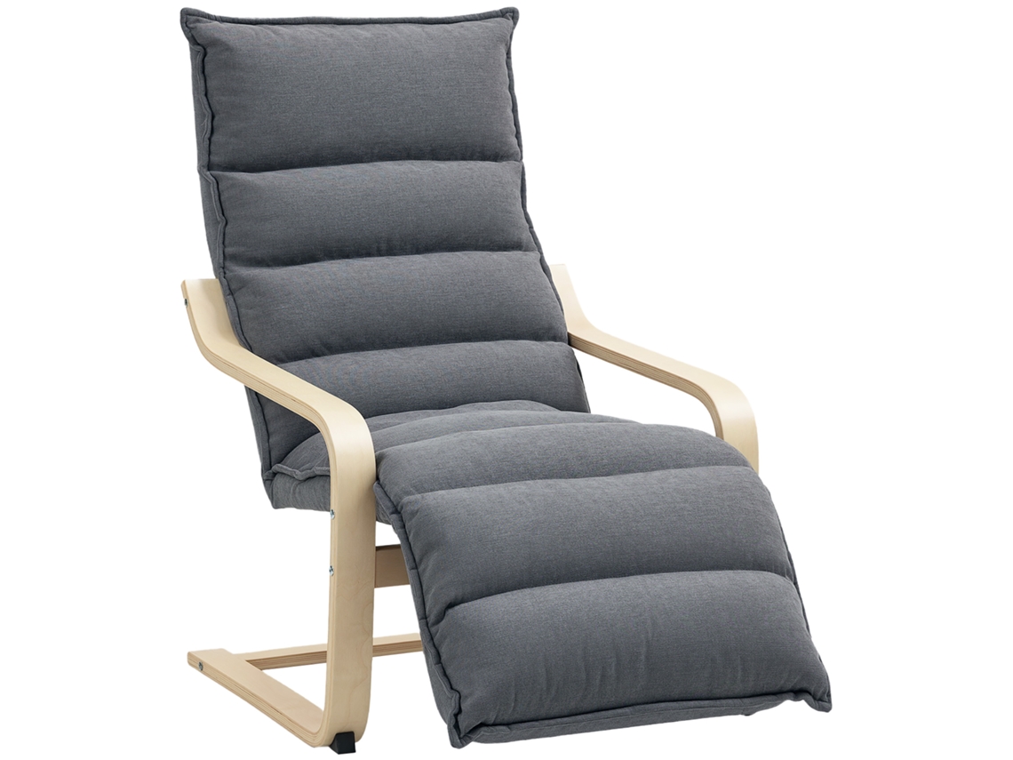 Poltrona Veludo Cor Cinzento Escuro 67x114x105 cm Homcom