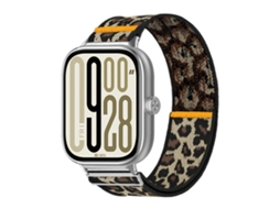 Bracelete para Redmi Watch 6 / 5 / Xiaomi Band 9 Pro / 8 Pro XIAOMOYU em Nylon Elástico com Laço Único e Estampa de Leopardo