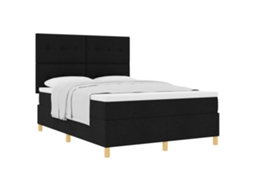 Cama Box com Colchão com Cabeceira Preto 160x200cm tecido MAISON EXCLUSIVE