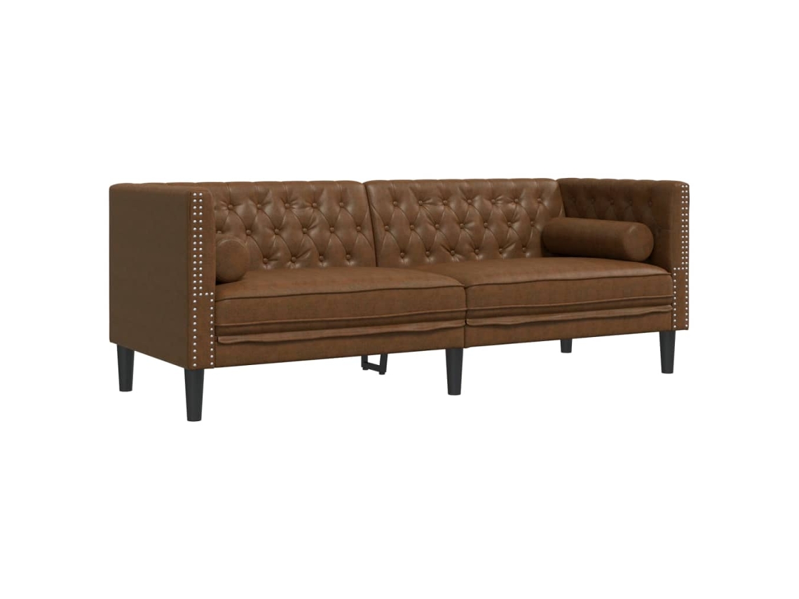 Chesterfield Sofa, Chesterfield Sofas Vidaxl Marrom Couro Artificial (n/a)
