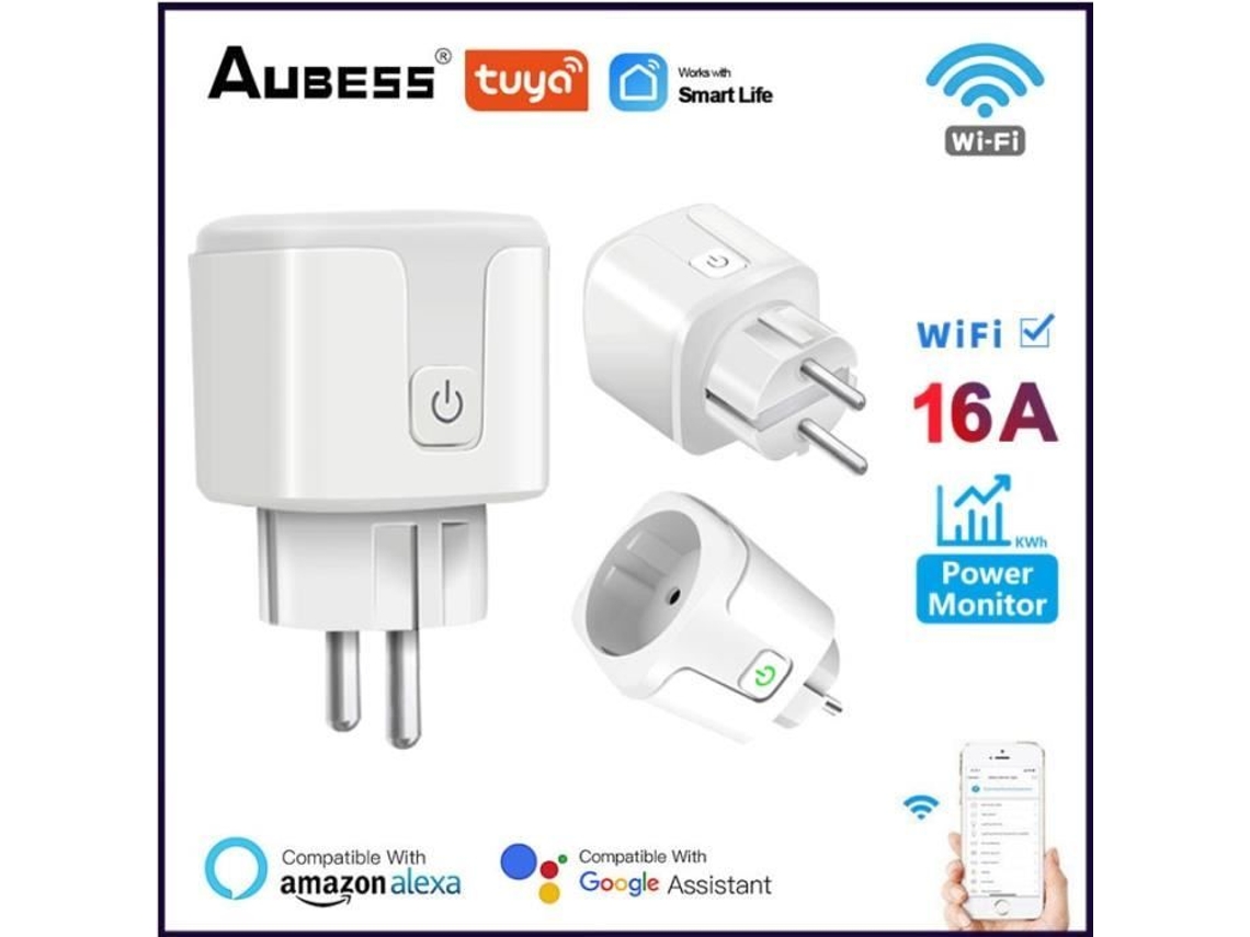 8pcs - Smart Wifi EU Power Socket 16A-20A AC100 240V, Alexa Google Home Voice Control, para S/MARCA