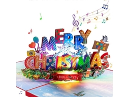 Cartões De Natal 3d Com Música Papai Noel, Boneco De Neve E Rena Para Diversão Em Família Aquaforge