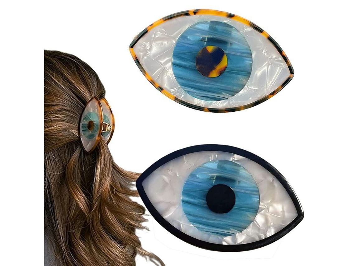 Garfos de cabelo Nova Line, pequenos, anti deslizantes, olho azul, 3 polegadas, para mulheres, design único | S/MARCA