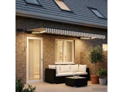 Vidaxl Toldo Retrátil Cinza Claro E Branco 400 × 300 Cm