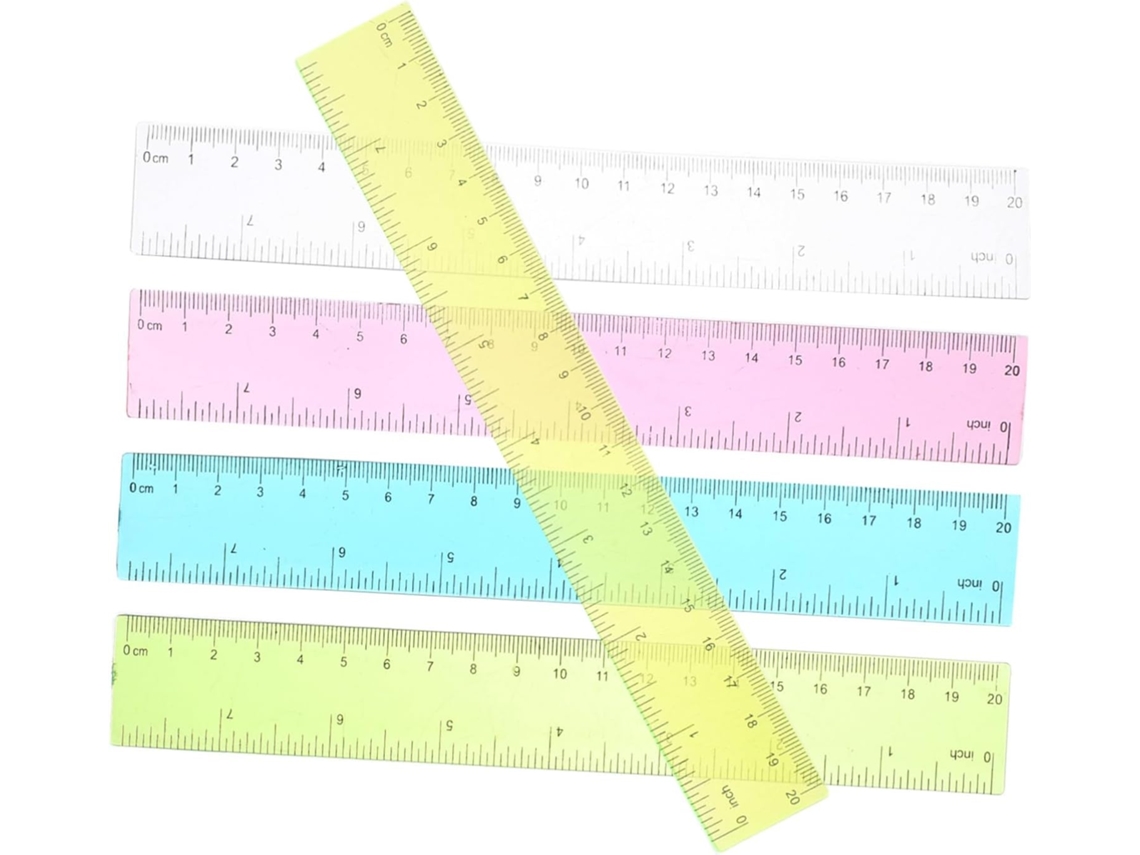 Régua de plástico Doitool de 20 cm, ferramenta profissional para desenho e medição, durável e leve, ideal para mesa e...