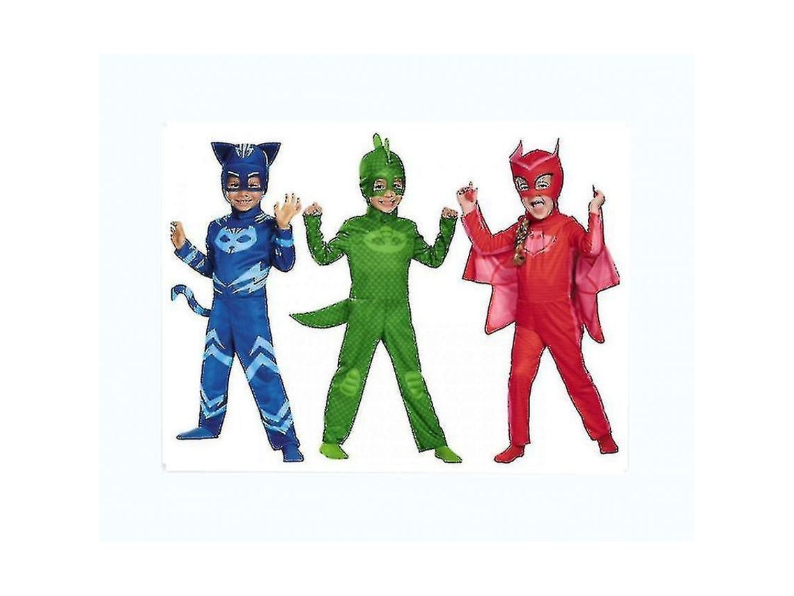 TRaje infantil Pj Masks Fasst com mono e máscara, Tamanho padrão