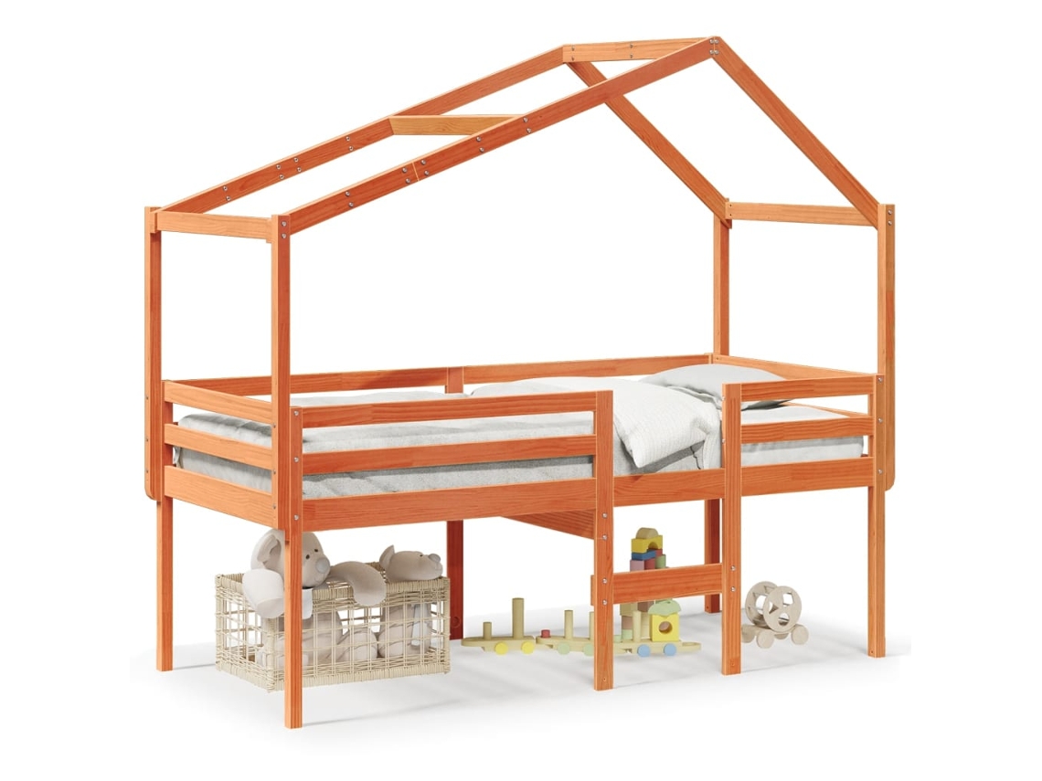 High Sleeper Bed, High Sleeper Beds Vidaxl Marrom Madeira De Pinho (90 X 190 Cm)