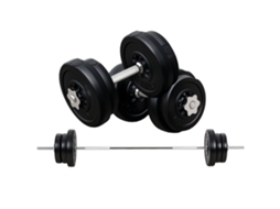 Kit Pesos 55kg Barra 170cm Par Halteres