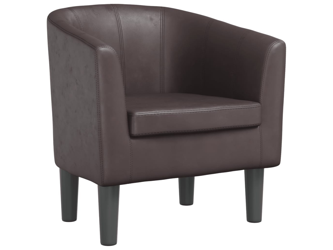 Tub Chair, Tub Chairs Vidaxl Marrom Couro Artificial