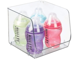 Cubo de Armazenamento Plástico Empilhável Grande para Alimentos e Suministros Infantis na Cozinha, Despensa e Creche