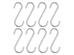 8pcs Ganchos em S de Aço Inoxidável 304 Resistente à Ferrugem para Cozinha, Banheiro, 120g com MARCA