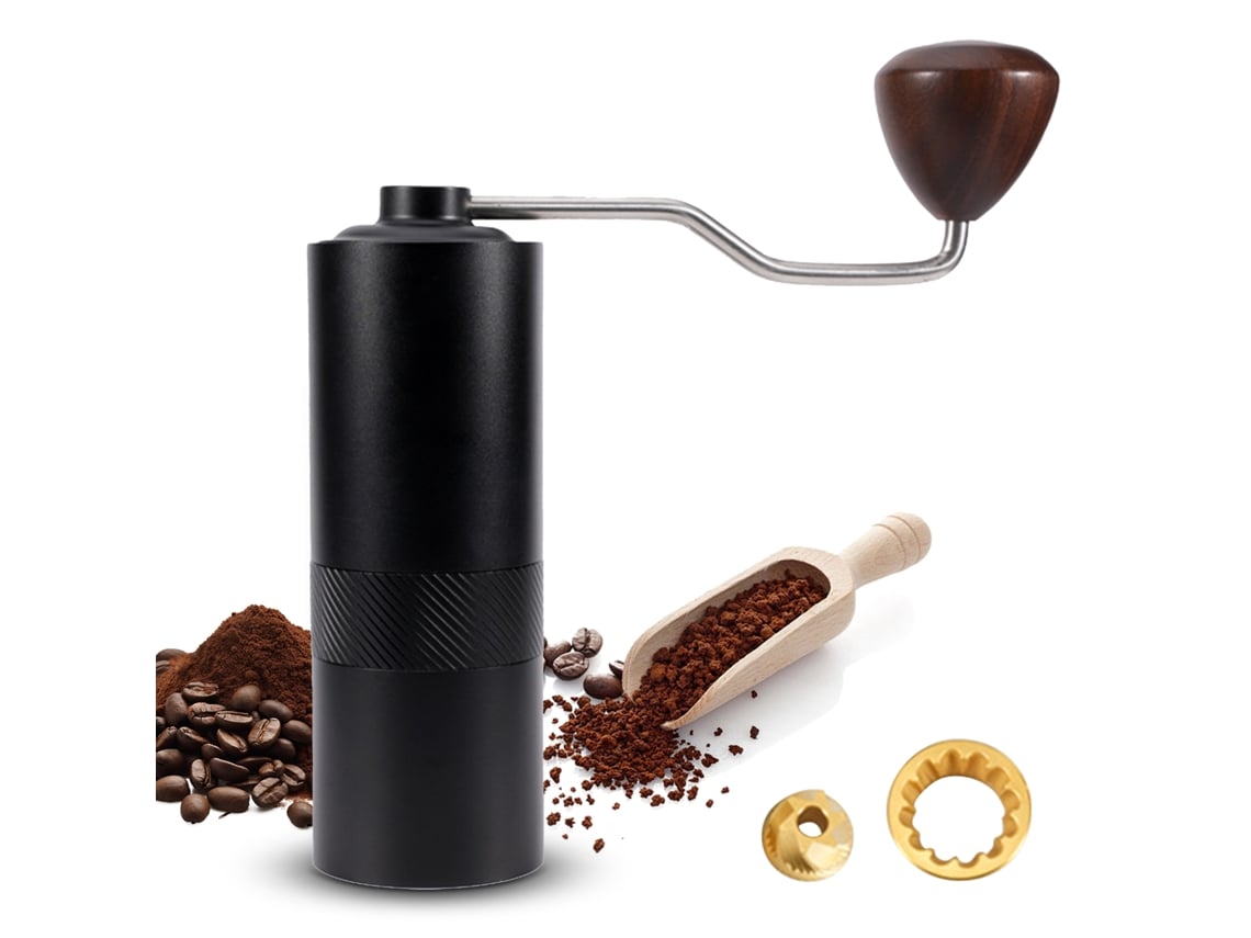 Moedor de café manual, mola cônica, 6 núcleos, ajuste digital, portátil, para espresso e café drip