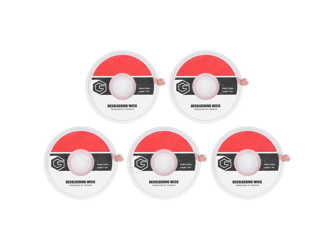 5pcs Mechero De Soldadura Wick De Desoldadura De Latón Trenzado Sin Limpieza 3mm Ancho 1.5m Longitud Tgk‑3015